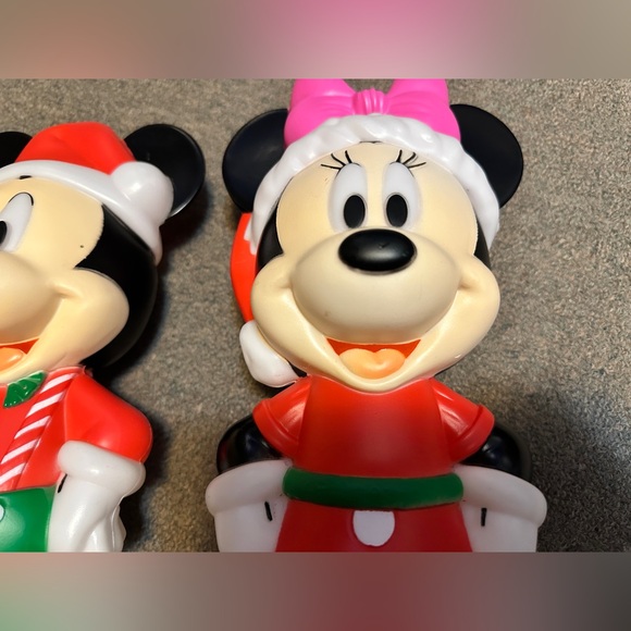 Disney Mickey Minnie Mouse Lighted Christmas Blow Mold 14" LED Set EXCELLENT - Picture 3 of 8